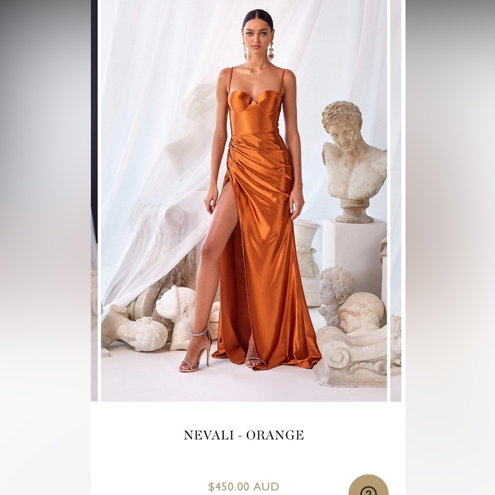 Alamour The Label never been worn orange Nevali Dress